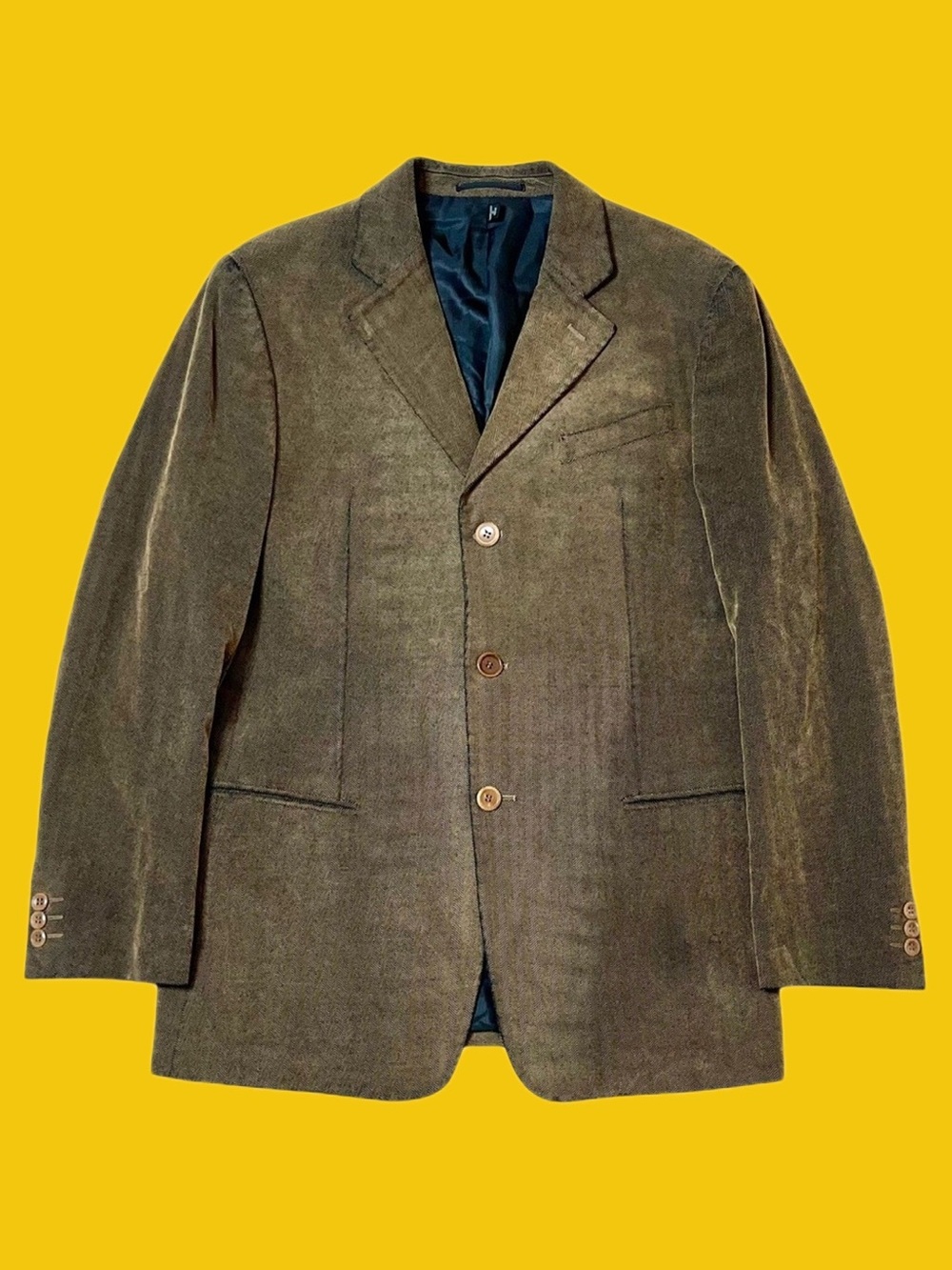 Armani Collezioni Brown Herringbone Sport Coat Blazer 40R Made in Portugal